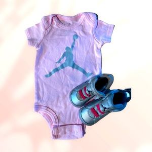 Air Jordan onesie with shoes set